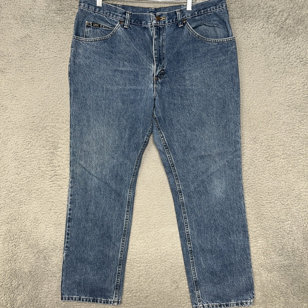 VTG Lee Jeans‎ Men's Size 38x30 Blue Denim Wash Regular Fit Straight Leg Pants